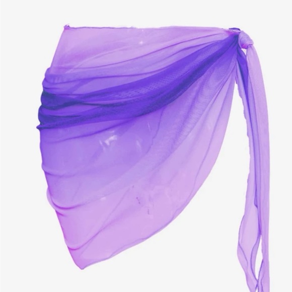 Ombre Knot Side Cover Up Skirt & bucket hat - Picture 3 of 8